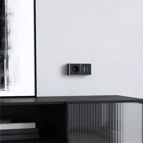 Выключатель двухклавишный с подсветкой Gallant черный с серебром W5020134 W5020134 - фото 2