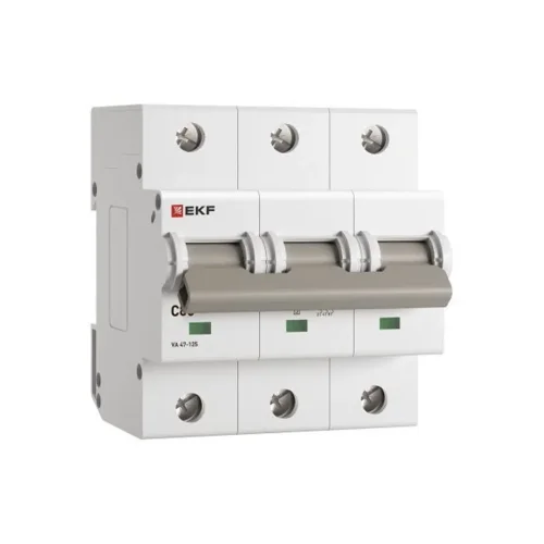 Выключатель автоматический модульный 3п C 80А 15кА ВА 47-125 PROxima EKF mcb47125-3-80C - фото 2