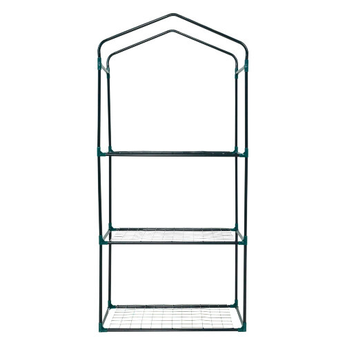 UGH-R10 H125 GREEN-WHITE Парник-стеллаж для рассады, 3 полки, 60x40x125см, Металлическая труба в ПВХ, цвет зеленый, Тент из армированного полиэтилена 135г-м2, цвет сетки белый, TM ФитоЛето - фото 10