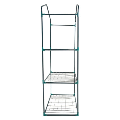 UGH-R10 H125 GREEN-WHITE Парник-стеллаж для рассады, 3 полки, 60x40x125см, Металлическая труба в ПВХ, цвет зеленый, Тент из армированного полиэтилена 135г-м2, цвет сетки белый, TM ФитоЛето - фото 12