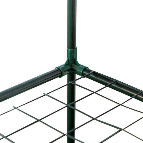 UGH-R10 H125 GREEN-WHITE Парник-стеллаж для рассады, 3 полки, 60x40x125см, Металлическая труба в ПВХ, цвет зеленый, Тент из армированного полиэтилена 135г-м2, цвет сетки белый, TM ФитоЛето - фото 15