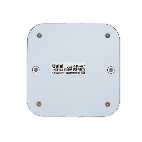 ULM-F41-6W-4200K-DIM SENSOR IP20 WHITE Светильник светодиодный накладной, ультратонкий с бесконтактным выключателем, набор из 3-х шт, Квадратный, 85х85х6.5мм, 255Lm, Белый - фото 4