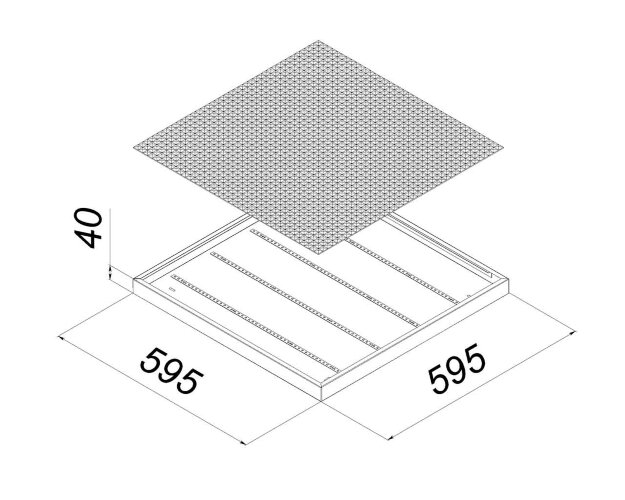 Универсальный офисный светодиодный светильник Армстронг 40 Вт IP44 595x595x40 мм 3000K Призма - фото 2