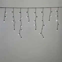 Гирлянда Бахрома 3,1 x 0,5 м Белая 220В, 120 LED, Провод Черный Каучук 2,3мм, IP65