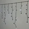 Гирлянда Бахрома 3,1 x 0,5 м Белая 220В, 120 LED, Провод Черный Каучук 2,3мм, IP65. Фото 2.