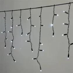 Гирлянда Бахрома 3,1 x 0,5 м Белая 220В, 120 LED, Провод Черный Каучук 2,3мм, IP65