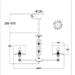 Подвесной светильник Alloro E14х6 (Латунь)