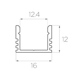 Профиль накладной алюминиевый LC-LP-1216-2 Anod
