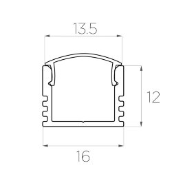 Профиль накладной алюминиевый LC-LP-1216-2 Anod