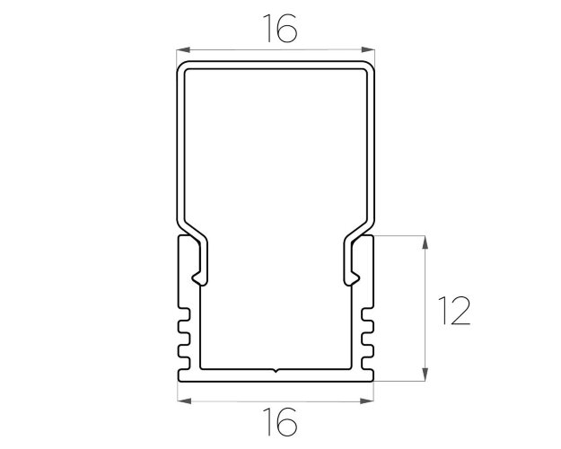 Профиль накладной алюминиевый LC-LP-1216-2 Anod - фото 4