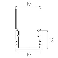 Профиль накладной алюминиевый LC-LP-1216-2 Anod