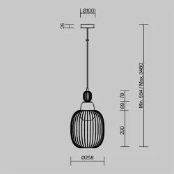 Подвесной светильник Levitation G9х1 (Латунь)