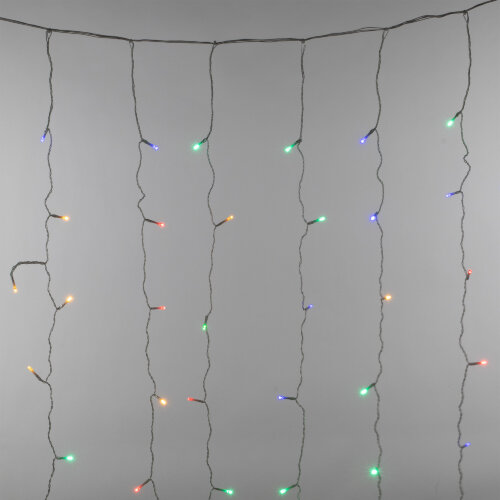 ULD-C3020-264-TTK MULTI IP44 Занавес светодиодный с эффектом мерцания, 3х2м, 264 светодиода, Разноцветный свет, Провод прозрачный, TM Uniel - фото 2