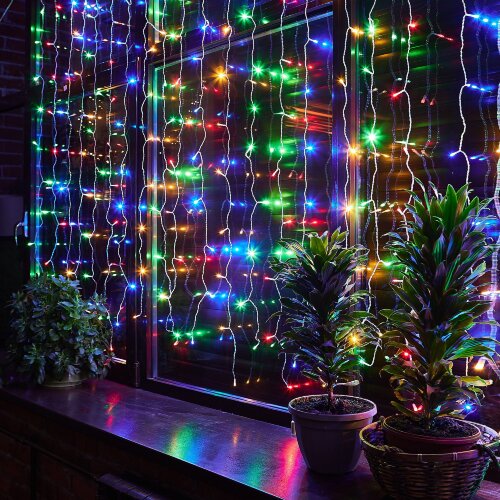 ULD-C3020-264-TTK MULTI IP44 Занавес светодиодный с эффектом мерцания, 3х2м, 264 светодиода, Разноцветный свет, Провод прозрачный, TM Uniel - фото 12