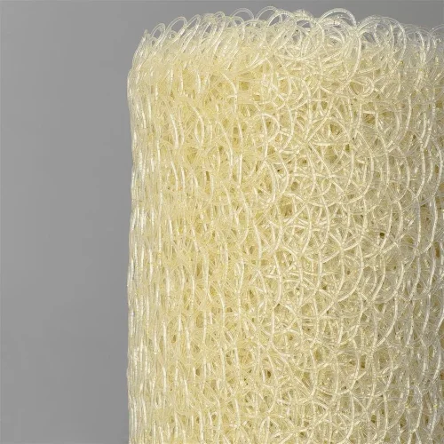 Сетка Stylnet Прозрачная с глиттером Золото в Рулоне, Гибкий ПВХ, 10 x 1 м. Фото 1.