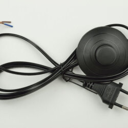 UCX-C20-02A-170 BLACK Сетевой шнур с вилкой и выключателем напольный, 2А, 500Вт, 1.7м, Черный