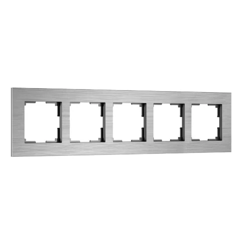 Рамка из металла на 5 постов AluMax алюминий W0053506 - фото