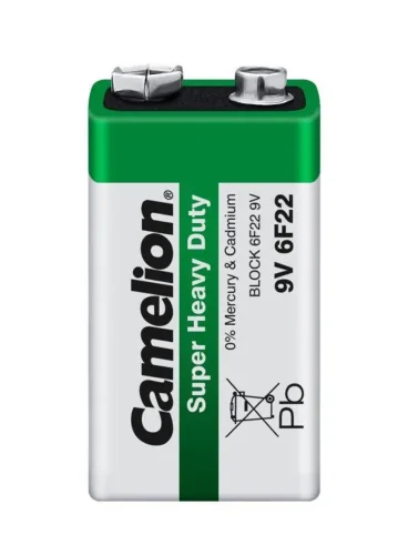 Элемент питания солевой 'крона' R6F22 9В 6F22-SP1G SR-1 Camelion 1663 - фото