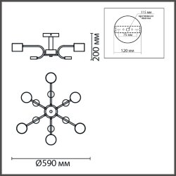 Люстра потолочная «LUMION» 8231/6C, серия: RONDO (крепление на планке) - -