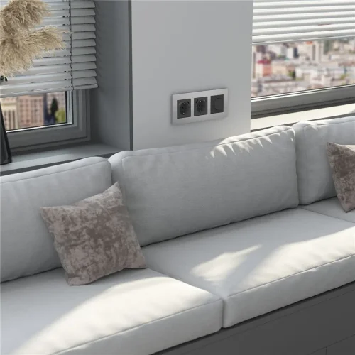 Рамка из металла на 3 поста АluMax алюминий W0033506 - фото 4