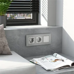 Рамка из металла на 3 поста АluMax алюминий W0033506