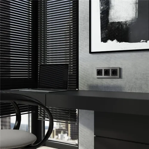 Рамка из металла на 3 поста АluMax алюминий W0033506 - фото 4