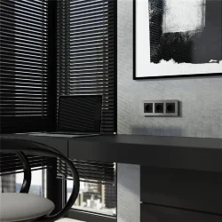 Рамка из металла на 3 поста АluMax алюминий W0033506