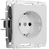 Розетка с заземлением (белый акрил) W1171041 - фото