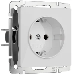 Розетка с заземлением (белый акрил) W1171041