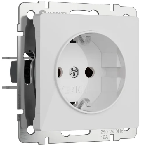 Розетка с заземлением (белый акрил) W1171041 - фото