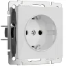 Розетка с заземлением (белый акрил) W1171041 - фото