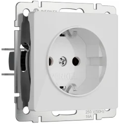 Розетка с заземлением (белый акрил) W1171041
