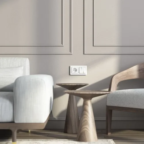 Розетка с заземлением (белый акрил) W1171041 - фото 2