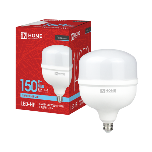 Лампа светодиодная LED-HP-PRO 150Вт 230В E27 с адаптером Е40 6500К 14250Лм IN HOME - Фото