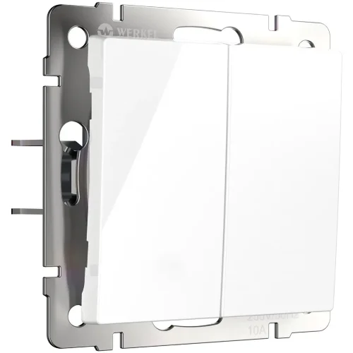 Выключатель двухклавишный с самовозвратом (белый) W1122401 - фото