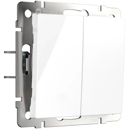 Выключатель двухклавишный с самовозвратом (белый) W1122401 - фото