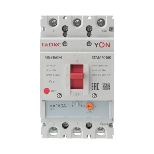 Выключатель автоматический MGS160 3P 128-160A 25kA YON MGS160M-3TAMF0160 - фото 2