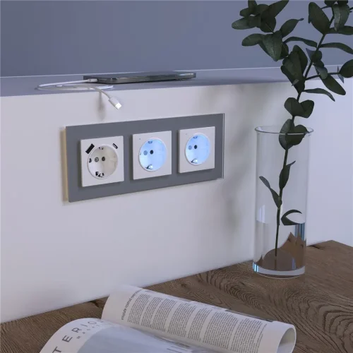 Розетка с заземлением, шторками и USB тип A+C (белый) W1171701 - фото 3