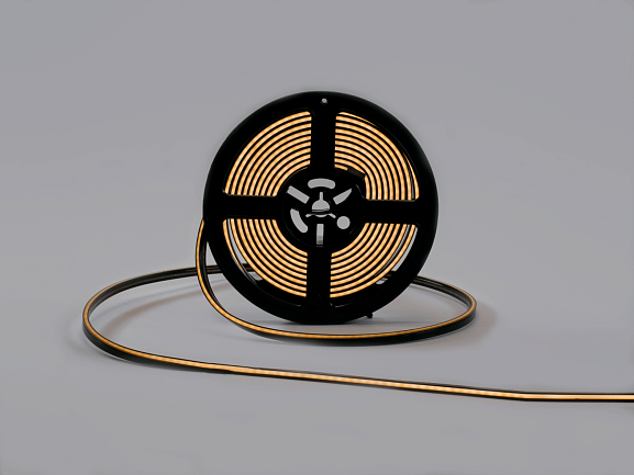 Светодиодная лента мини неоновая черная, SMD2219, 180led/m, 6Вт/м, 24В, 3000K, IP67. Фото 2