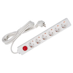 S-GCD6-3B Удлинитель Uniel серии Стандарт, с-з, 6 гн., шнур 3 м, выкл.