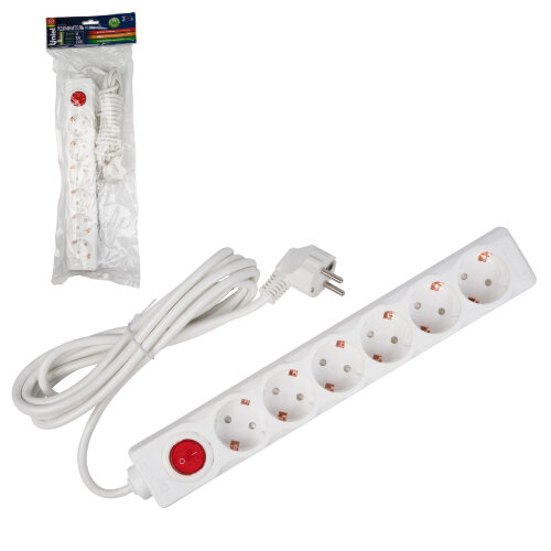 S-GCD6-3B Удлинитель Uniel серии Стандарт, с-з, 6 гн., шнур 3 м, выкл. - фото 7