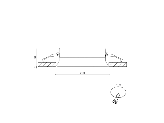 'Светильник светодиодный диммируемый потолочный встраиваемый , серия WL-BQ, Белый, 20Вт, IP44, Нейтральный белый (4000К), BQ009120-WH-NW. Фото 4