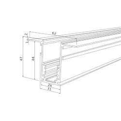 Slim Magnetic Шинопровод встраиваемый черный (1м) 85086/00 85086/00 (057186)