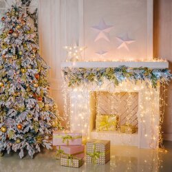 Новогодняя гирлянда бахрома белый 1,8*0,5м IP20 100-001 белый (044082)