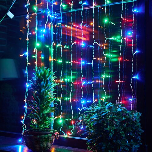 ULD-C2030-240-DTA MULTI IP20 Занавес светодиодный с контроллером, 3х2м, 240 светодиодов, Разноцветный свет, Провод прозрачный. - фото 7