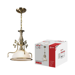Светильник подвесной под лампу CLASSIC GRAND-PN-E27-BR Е27 белый плафон, медный корпус 1м IN HOME