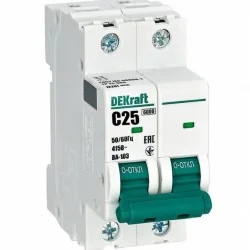 Выключатель автоматический модульный 2п C 25А 6кА ВА-103 DEKraft 12291DEK