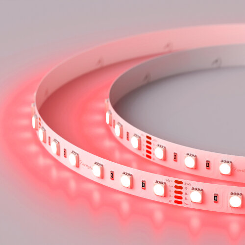 Светодиодная лента RT-В60-12mm 24V RGBW-White-4-in-1 (19.2 W/m, IP20, 5060, 5m) (Arlight, Открытый) 019096(2) - фото 7