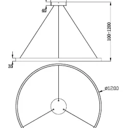 Подвесной светильник Рим / Rim 3000К 81Вт (Белый) MOD058PL-L65W3K