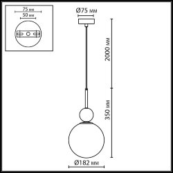Подвесной светильник «ODEON LIGHT» 4361/1A, серия: LOLLA (крепление на планке)